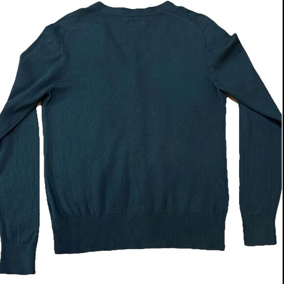 Luxury Merino Wool Black Button Cardigan Sweater Men’s M Classic Layering Knit - Picture 4 of 11